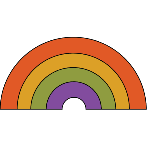A sticker of a rainbow that represents a job well done